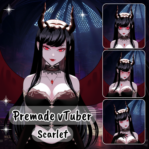 VTuber | Scarlet, the Succubus | 13 Emotions / Toggles | Live2d model for Vtube Studio premade and for Twitch, Youtube, Kick