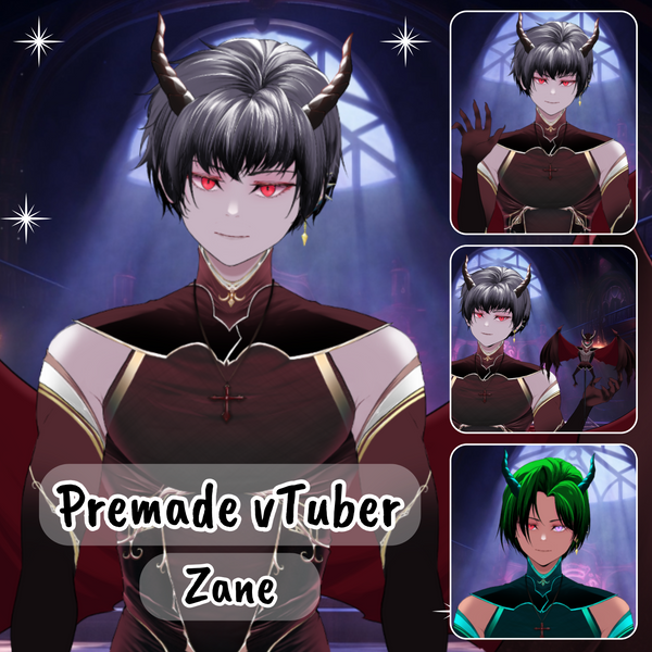 VTuber | Zane, the incubus  | 20 emotions / toggles | Live2d model for Vtube Studio premade for streaming twitch, youtube, kick