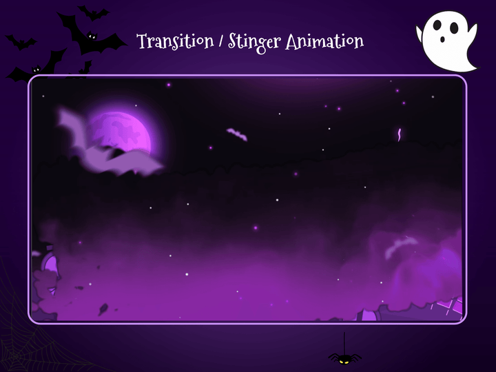 Stream Overlay | Cute Spooky Graveyard | Animated Streaming Package for Twitch | Halloween Gothic Theme - Cute Cake Design