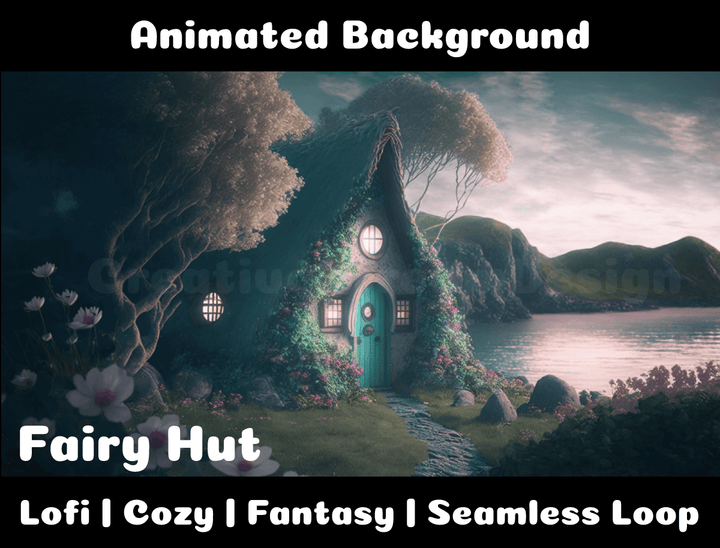 Animated Background | Fairy Hut | Twitch, Youtube, vTuber, Streaming, OBS, Overlay - Cute Cake Design