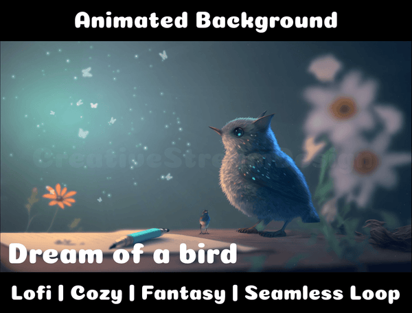 Animated Background | Dream Birds | Twitch, Youtube, vTuber, Streaming, OBS, Overlay - Cute Cake Design