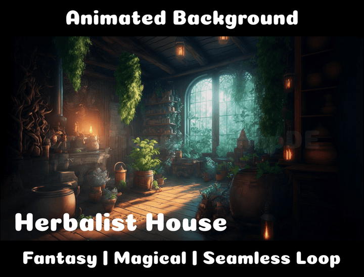 Animated Background | Herbalist House | Twitch, Youtube, vTuber, Streaming, OBS, Overlay - Cute Cake Design