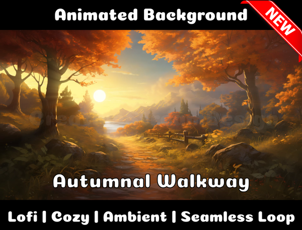 Animated Background | Autumnal  Walkway | Twitch, Youtube, vTuber, Streaming, OBS, Overlay