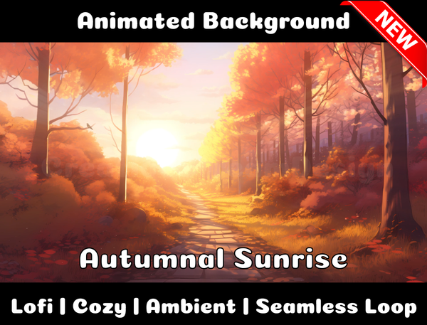 Animated Background | Autumnal Sunrise | Twitch, Youtube, vTuber, Streaming, OBS, Overlay