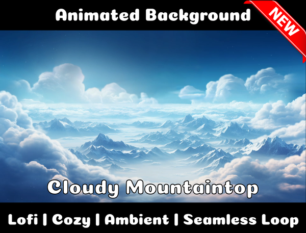 Animated Background | Cloudy Mountaintop | Twitch, Youtube, vTuber, Streaming, OBS, Overlay