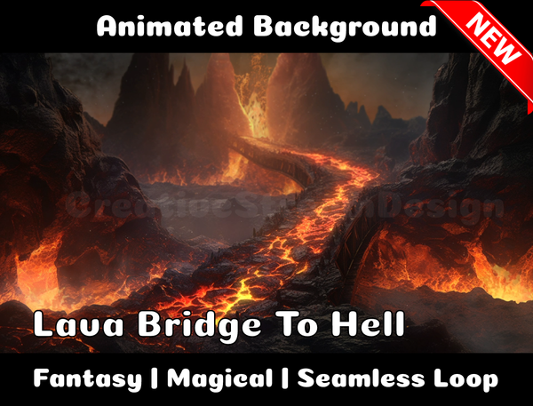 Animated Background | Lava Bridge To Hell | Twitch, Youtube, vTuber, Streaming, OBS, Overlay - Cute Cake Design