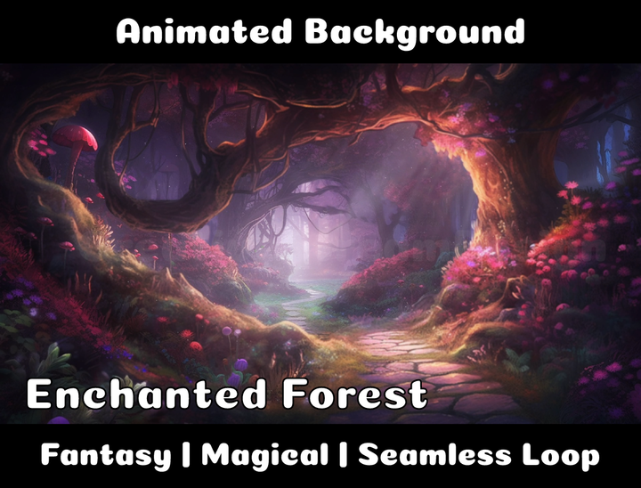 Animated Background | Enchanted Forest | Twitch, Youtube, vTuber, Streaming, OBS, Overlay - Cute Cake Design