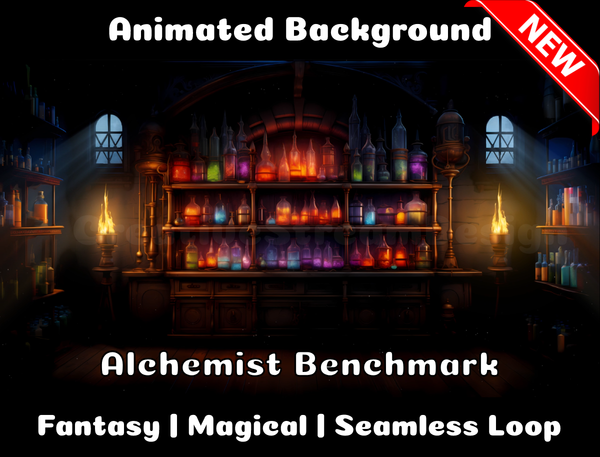 Animated Background | Alchemist Benchmark | Twitch, Youtube, vTuber, Streaming, OBS, Overlay