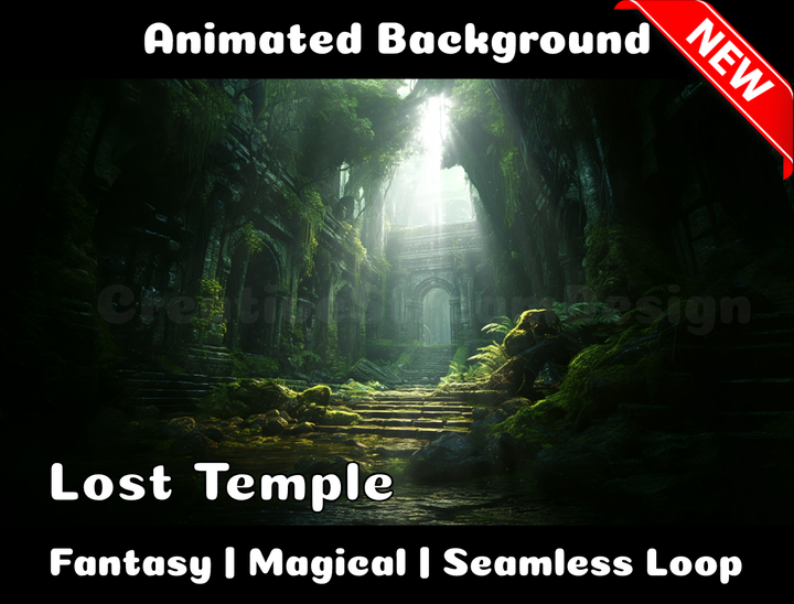 Animated Background | Lost Temple | Twitch, Youtube, vTuber, Streaming, OBS, Overlay - Cute Cake Design