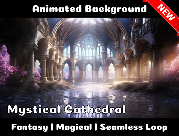 Animated Background | Mystical Cathedral | Twitch, Youtube, vTuber, Streaming, OBS, Overlay