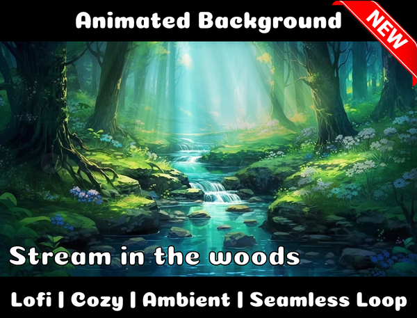 Animated Background | Stream in the woods | Twitch, Youtube, vTuber, Streaming, OBS, Overlay - Cute Cake Design