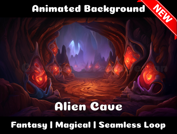 Animated Background | Alien Cave | Twitch, Youtube, vTuber, Streaming, OBS, Overlay