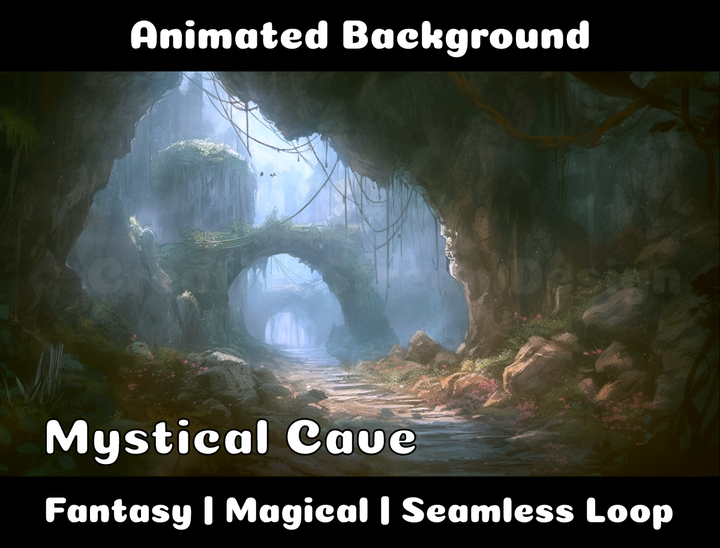 Animated Background | Mystical Cave | Twitch, Youtube, vTuber, Streaming, OBS, Overlay - Cute Cake Design