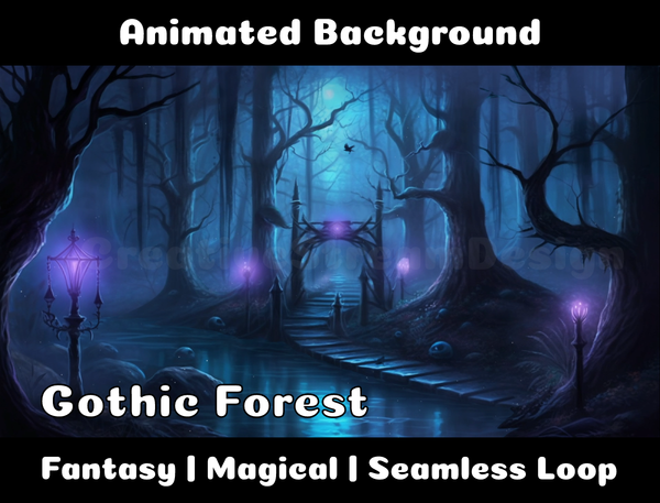 Animated Background | Gothic Forest | Twitch, Youtube, vTuber, Streaming, OBS, Overlay - Cute Cake Design